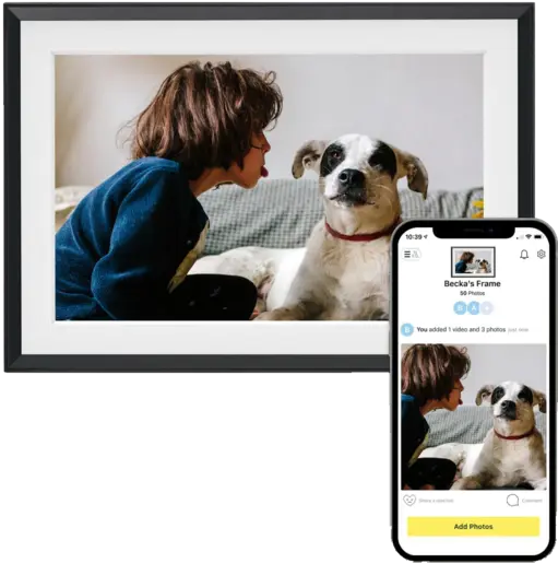 Digital photo frame displaying family memories